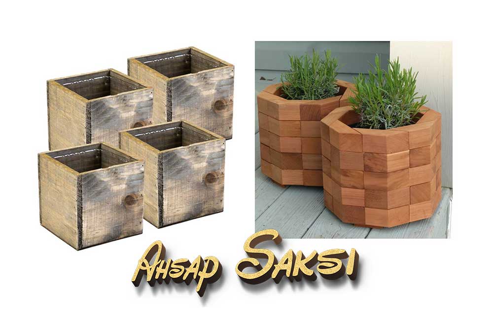Başakşehir ahşap saksı