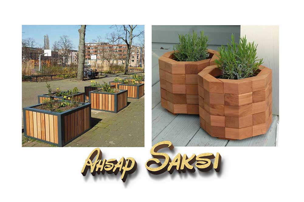 Maltepe ahşap saksı