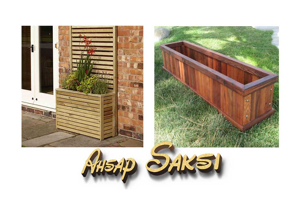 Sultanbeyli ahşap saksı