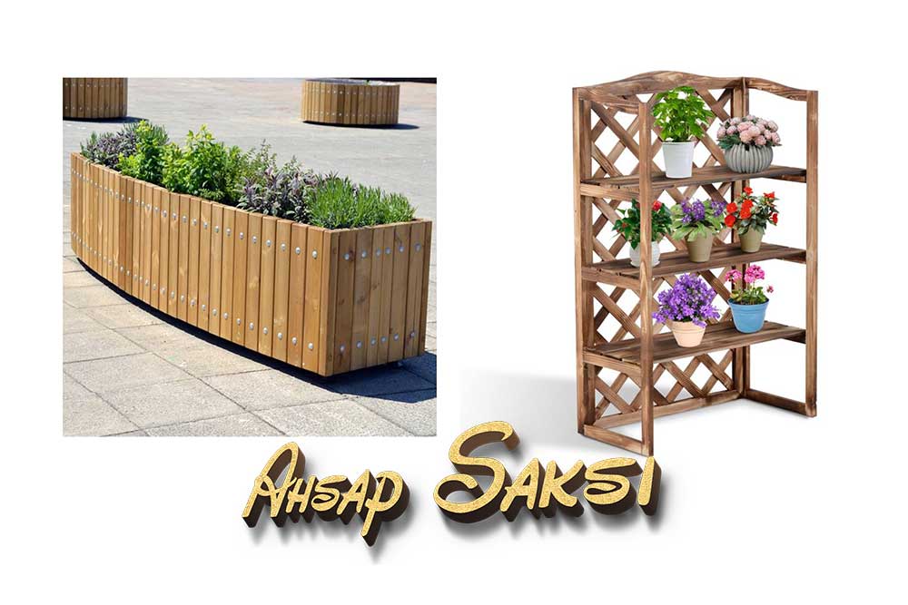 Afyon ahşap saksı