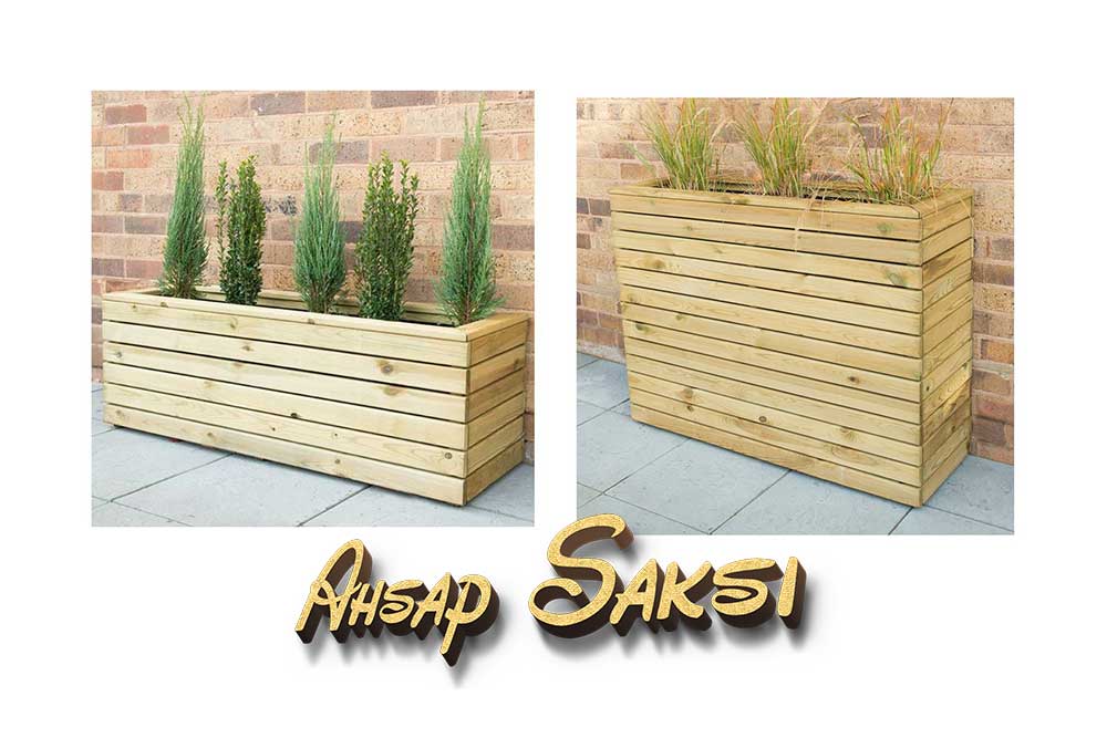 Bursa ahşap saksı