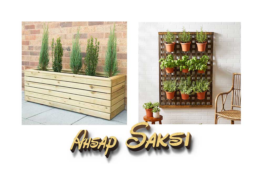 Muş ahşap saksı