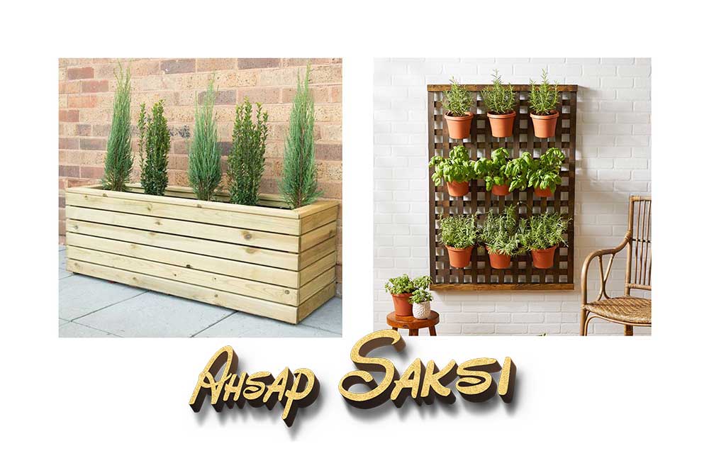 Uşak ahşap saksı